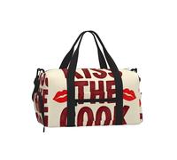 Kiss Cook Phrase Sports Duffel Bag with Shoe Compartment-Lightweight Gym Weekender for Men Women, Waterproof Travel Tote with Wet Pocket
