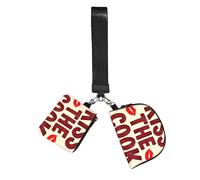 Kiss Cook Phrase Wristlet Keychain Wallet For Women-Small Wrist Bag For Keys Cards, 2 Pack Zip Pouch For Running Gym Travel, Outdoor Sports