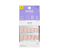 KISS CORE Color Press On Nails, ‘Aesthetic’, Pink, Short Squoval, 32 Count