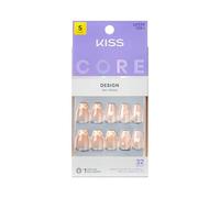 KISS CORE Design Press On Nails, ‘Cheers’, Pink, Short Coffin, 32 Count