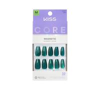 KISS CORE Magnetic Press On Nails, ‘Shimmering’, Green, Medium Coffin, 32 Count