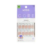 KISS CORE Press On Nails, ‘Curiosity’, White, Medium Length, Almond Shape, Includes 32 Nails, 2g Glue, 1 Manicure Stick, 1 Mini File
