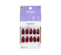 KISS CORE Press On Nails, Nail Glue Included, 'Apple Blossom' Red, Medium Size, Almond Shape, Includes 32 Nails, 2g Glue, 1 Manicure Stick, 1 Mini File