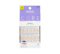 KISS CORE Press On Nails, Nail Glue Included, ‘My Darling’, White, Short Size, Squoval Shape, Includes 32 Nails, 2g Glue, 1 Manicure Stick, 1 Mini File
