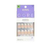 KISS CORE Press On Nails, Nail Glue Included, ‘Patchouli’, Silver, Medium Size, Almond Shape, Includes 32 Nails, 2g Glue, 1 Manicure Stick, 1 Mini File