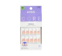 KISS CORE Press On Nails, Nail Glue Included, ‘Reunion’, White, Medium Size, Coffin Shape, Includes 32 Nails, 2g Glue, 1 Manicure Stick, 1 Mini File