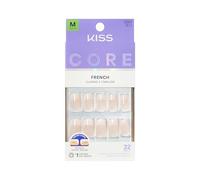 KISS CORE Press On Nails, Nail Glue Included, ‘Scenario’, White, Medium Size, Squoval Shape, Includes 32 Nails, 2g Glue, 1 Manicure Stick, 1 Mini File