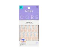 KISS CORE Press On Nails, Nail Glue Included, ‘Your Moment’, White, Real Short Size, Squoval Shape, Includes 32 Nails, 2g Glue, 1 Manicure Stick, 1 Mini File