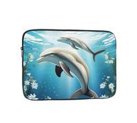 Kiss Dolphin Tale Laptop Case 17 inch Shockproof Protective Notebook Case Water Resistant Computer Bag Portable Laptop Sleeve Briefcase for Men Women
