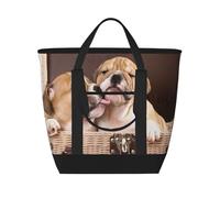 Kiss English Bulldog Puppies,Lunch Bags Large Capacity Insulated Tote Bag For Women Men Work Picnic Travel