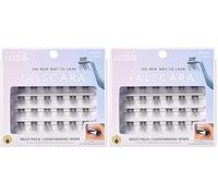 KISS Falscara Wisps Multipack, Style 01, Reusable Featherlight Eyelash Lengthening Wisps Black (Pack of 2)