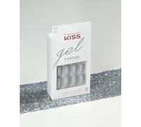 KISS Gel Fantasy Collection Glue-On Manicure Kit, Wait N See, Medium Length Coffin Fake Nails Includes 28 False Nails, Nail Glue, Nail File, and Manicure Stick