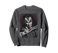 KISS - Gene Simmons Tongue Sweatshirt, Adult Unisex, Dark Heather Grey, Medium