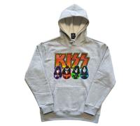 KISS Hoodie Band Logo Faces and Icons Official Licensed Mens Grey