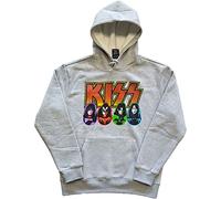 KISS Logo, Faces & Icons Grey Medium Hoodie