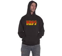 KISS Hoodie Classic Band Logo new Official Mens Charcoal Grey Pullover