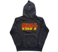 Kiss Hoodie Classic Band Logo Official Mens Charcoal Grey Pullover XX-Large