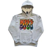 KISS Hoodie – Logo, Faces & Icons – Official – Grey XXL