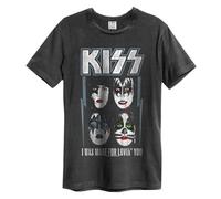 Amplified Unisex Adult I was Made for Loving You Kiss T-Shirt (L) (Charcoal)