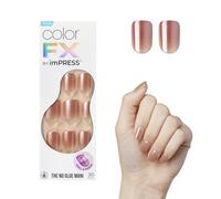 KISS imPRESS Color FX 'Last Call' - Magnetic Metal Chrome Effect Press-On Nails - Metallic Pink Squared Shape - No Glue for Instant Application and Hold Up to 7 Days