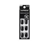 KISS imPRESS Color Gel Nail Kit, All Black, with PureFit Technology, Polish-Free Colour Mani, Includes Prep Pad, Mini File, Cuticle Stick, and 30 Fake Nails