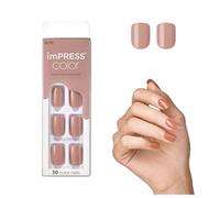 KISS imPRESS Color Gel Nail Kit, Sandbox, with PureFit Technology, Polish-Free Colour Mani, Includes Prep Pad, Mini File, Cuticle Stick, and 30 Fake Nails