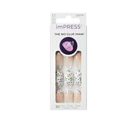 KISS imPRESS Desgin Spring Press On Nails, Hoppy Mood, Multicolor, Medium, Oval, 30 Count