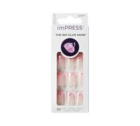 KISS imPRESS Desgin Spring Press On Nails Short, Soft Petals, Pink, Squoval, 30 Count