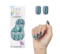 KISS imPRESS Nail Press Without Glue Colour FX Better Things Dark Green Short Size Square Shape Including 30 Nails Prep Pad Instructions 1