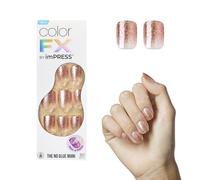 KISS imPRESS No Glue Mani Press On Nails, Color FX, 'Dimension', Light Neutral, Short Size, Squoval Shape, Includes 30 Nails, Prep Pad, Instructions Sheet, 1 Manicure Stick, 1 Mini File