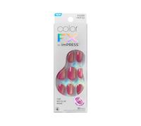 KISS imPRESS No Glue Mani Press On Nails, Color FX, 'Walk Out', Pink, Short Size, Oval Shape, Includes 30 Nails, Prep Pad, Instructions Sheet, 1 Manicure Stick, 1 Mini File