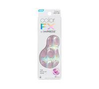 KISS imPRESS No Glue Mani Press On Nails, ColorFX, 'Diamond Drip', Purple, Short Size, Oval Shape, Includes 30 Nails, Prep Pad, Instructions Sheet, 1 Manicure Stick, 1 Mini File