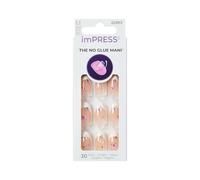 KISS imPRESS No Glue Mani Press On Nails, Desgin, 'Easter Elegance', White, Medium Size, Oval Shape, Includes 30 Nails, 1 Mini File, 1 Prep Pad, 1 Manicure Stick, Instruction Sheet