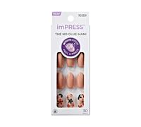 KISS imPRESS No Glue Mani Press-On Nails Design 'As It Was' Neutral/green Medium Size Almond Shape Includes 30 Nails Prep Pad Instruction