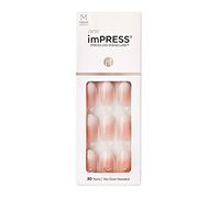 KISS imPRESS Press-On Manicure, Awestruck, Medium Length Square, with PureFit Technology, Includes Prep Pad, Mini File, Cuticle Stick, and 30 Fake Nails