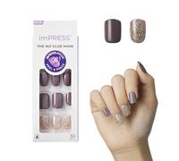 KISS imPRESS Press-On Manicure, Flawless, Short Length Square, with PureFit Technology, Includes Prep Pad, Mini File, Cuticle Stick, and 30 Fake Nails