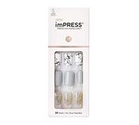 KISS imPRESS Press-On Manicure, Knock Out, Short Length Square, with PureFit Technology, Includes Prep Pad, Mini File, Cuticle Stick, and 30 Fake Nails