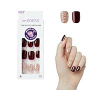 KISS imPRESS Press-On Manicure, No Other, Short Length Square, with PureFit Technology, Includes Prep Pad, Mini File, Cuticle Stick, and 30 Fake Nails