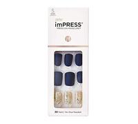 KISS imPRESS Press-On Manicure, Wannabe Star, Short Length Square, with PureFit Technology, Includes Prep Pad, Mini File, Cuticle Stick, and 30 Fake Nails