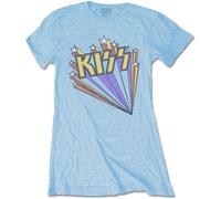 KISS Ladies T-Shirt Stars Light Blue (L)