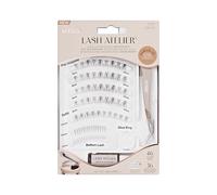 KISS Lash Atelier Natural Eyelash Extension Kit - Prepositioned False Eyelashes - 46 Clusters & 36 Individual Lashes - Lasts up to 7 Days