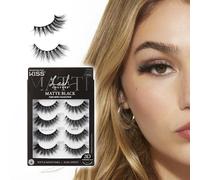 KISS Lash Couture 3D Matte False Eyelashes, Matte Twill', 14 mm, Includes 4 Pairs Of Lashes, Contact Lens Friendly, Easy to Apply, Reusable Strip Lashes