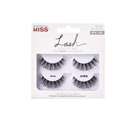 KISS Lash Couture Faux Mink Collection Double Pack of False Lashes, Muse, Ultrafine, Tapered, Synthetic Fake Lashes includes Lash Glue