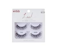 KISS Lash Couture Faux Mink False Eyelashes Double Pack, Knot-Free Lash Band, Reusable, Contact Lens Friendly, Easy To Apply, Ultrafine, Tapered, Synthetic Fake Lashes, Style Muse, 2 Pairs