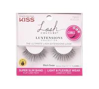 KISS Lash Couture LuXtensions Collection 1 Pair of Fake Lashes, Black Swan, Light and Flexible Faux-Mink Eyelash with Super Slim Band includes Lash Glue