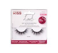 KISS Lash Couture LuXtensions Collection 1 Pair of Fake Lashes, Velvet, Light and Flexible Faux-Mink Eyelash with Super Slim Band includes Lash Glue