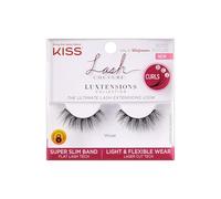 Kiss Lash Couture LuXtensions Collection False Eyelashes, Flat Lash Technology, Super Slim Lash Band, Real Lash Extension Fibers, Reusable, Style ‘Velvet', 12mm, 1 Pair Strip Lashes