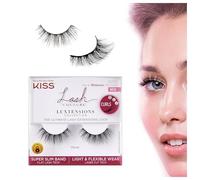 KISS Lash Couture LuXtensions Collection False Eyelashes, Flat Lash Technology, Super Slim Lash Band, Real Lash Extension Fibers, Reusable, Contact Lens Friendly Strip Lashes, Style 'Velvet', 1 Pair