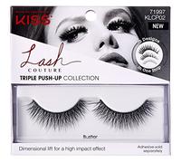 KISS Lash Couture Triple Push Up Collection, 3D Volume False Eyelashes with Triple Design Technology, Multi-Angles & Lengths, Cruelty-Free, Contact Lens Friendly, and Reusable, Style Bustier, 1 Pair