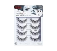 KISS Lash Couture Triple Push Up Collection Multipack, 3D Volume False Eyelashes, Triple Design Technology, Multi-Angles & Lengths, Cruelty-Free, Contact Lens Friendly, Reusable, Style Robe, 4 Pairs